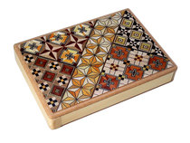 : Japanese-made wood fine work Hakone handicraft handmade wooden magic box ID box