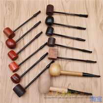 Popeye black sandalwood round bottom hammer pipe mahogany old straight portable filter pipe men