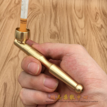 Brass pipe filter dual bucket traditional pure copper Mini small cigarette bag pot portable cigarette dry Rod dual use