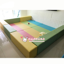 Soft long strip chair parent-child Park childrens long stool early education center playground indoor soft bag fence ball pool