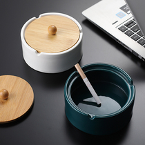 ins wind ceramic ashtrays big number home individuality creative trend living room anti-fly ash with cover minimalist office