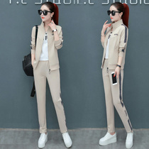 2022 Spring Autumn New Womens Clothing Spring Clothing High-end Nameplate Fashion Foreign Gas Casual Sportswear Suit Clothing Three Sets