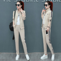 2022 Spring Autumn New Womens Clothing Spring Clothing High-end Nameplate Fashion Foreign Gas Casual Sportswear Suit Clothing Three Sets