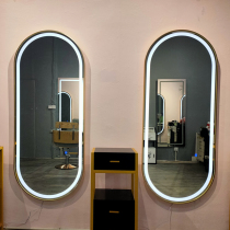 Barbershop mirror Net red beauty salon mirror LED wall-mounted mirror for hair salon special single-sided hair cutting mirror