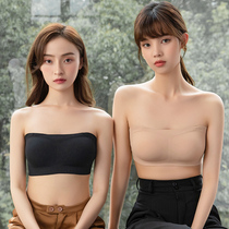  Strapless underwear womens invisible non-slip anti-light gathered bottoming chest summer thin one-piece seamless bra