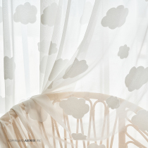 Japanese - style childrens room 3D clouds yarn curtain environmental protection white cloud stereo curtain bedroom balcony custom curtain