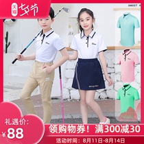 Golf clothing Summer childrens short-sleeved ball clothes Mens and womens childrens clothing T-shirt Polo shirt Sports top clothing