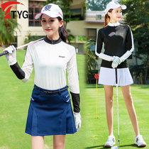 Golf clothing summer and autumn sunscreen clothes Womens long-sleeved T-shirt ball clothes mesh stitching breathable bottoming clothes