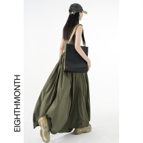 EIGHTHMONTH August Green Dress Womens 2022 Summer New Temperament Panels Sleeveless Tuning Long Skirt