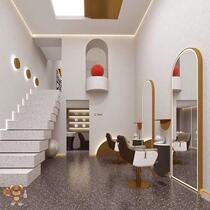 Barber shop mirror table marble ironing table hair salon dressing table Net red hair salon mirror one cabinet