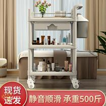 ABS thickened plastic beauty medical instrument cart with drawer trash can Stainless steel drug change cart shelf