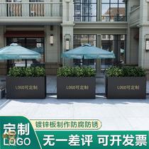 Iron flower box combination custom iron flower trough outdoor floor planter planting box gardening commercial street sales department