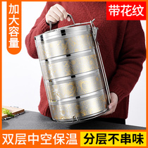 Commercial multi-layer insulated lunch box Super capacity stainless steel bento box portable lunch box large basket portable rice bucket