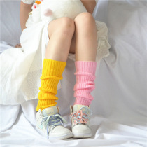 Female Korean Knitted Candy Color Four Seasons Japanese hipster Socks Sleeve Stretched Solid Color Stacking Leggings