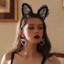 Sexy underwear accessories sexy cute lace cat cat ears black headdress hairband secondary