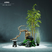 Modern Chinese large-scale simulation bamboo interior decoration landing landscape plant green plant window floral landscape decoration