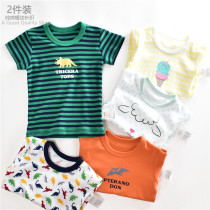 2 fitting children T-shirt summer boy pure cotton thread knit vest girl harness baby ultra-thin pyjamas