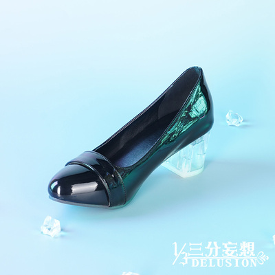 taobao agent Black props high heels pointy toe, footwear, cosplay