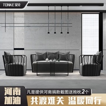 Industrial wind clothing store Sofa combination Wrought iron retro creative Nordic beauty salon reception shop with simple modern