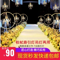2020 Wedding props Scepter road guide light Wrought iron golden crown road guide Wedding stage Wedding diamond road guide