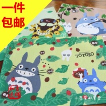 Japanese Cartoon Cartoon Dragon Cat Nostalgia Mixed Hemp Material Adults Children Meal Mat Meals Cloth Cloth Art Insulation Mat
