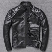 New leak special price heavy head layer cowhide leather leather leather mens locomotive suit stand collar youth spring and autumn leather jacket