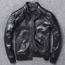 2020 new Haining leather leather men sheepskin jacket youth slim Korean version of motorcycle clothing pick up leak coat tide