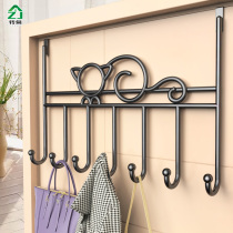 Door back hook hole-free wall hanger wall hanger Bedroom door back storage clothes rack Coat row hook