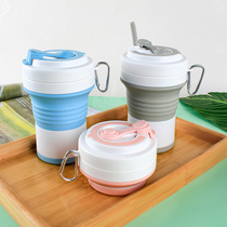 2021 new folding water Cup travel portable silicone high temperature resistant food grade large capacity compressible folding Cup