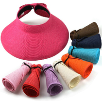 Summer outdoor folding big along the empty item hat beach portable shade grass hat