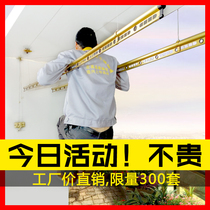 Clothes rack lifting hand double rod Household balcony clothes rack single rod indoor drying manual clothes rack double rod type