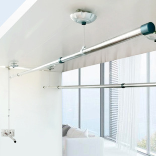 Lift drying rack hand double pole household balcony drying pole Single pole indoor drying clothes manual cooling hanger double pole