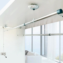 Lifting clothes rack Hand double rod household balcony clothes rack single rod indoor drying clothes rack manual clothes rack double rod type