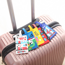 Travel portable boarding pass luggage cartoon creative silicone tag hang tag check-in tag baggage anti-loss marking tag