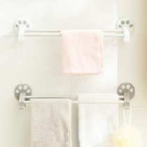 Hanging towel rack non-perforated toilet space aluminum creative bathroom children's rack single bar toilet bath towel rack