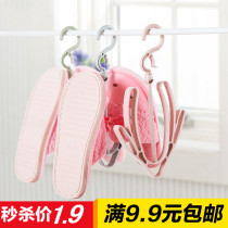 Clothes rack for shoes hanging balcony sun shoe rack hanging shoes rack outdoor small windproof hanging sandals double hook adhesive hook