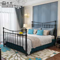 Old Craftsman Iron Bed Double Bed 1 5 m 1 8 Nordic Light Luxury Iron Frame Bed Thickened Reinforced Metal Elevated Iron Bed 45