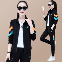 Sports Suit Women Spring Autumn 2022 New Fashion Relaxation Age Running Suit Ladies Casual Vee Three Sets