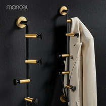 All copper coat rack black gold light luxury wall wall hanging door behind Nordic porch clothes adhesive hook creative rotating clothes hook