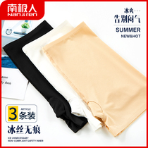 Antarctic underwear Womens Ice Silk seamless mesh breathable safety pants anti-light summer thin cotton crotch leggings