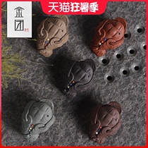 Jintuan Purple Sand Tea Pet Golden Toad lucky small tea play can raise creative Toad tea tray ornaments Kung Fu tea accessories