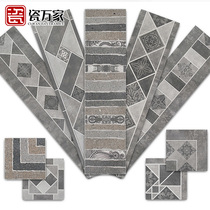 Nordic modern industrial feng shui mud brick Living room kitchen Antique waveguide line Corridor edge wave line waist line tile