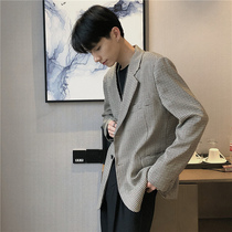 UIC 21AW new retro houndstooth blazer mens Korean casual loose suit mens top single piece