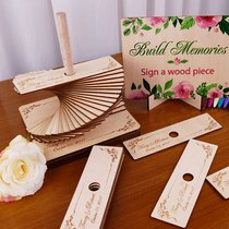 Customized wedding wood chips sign in Mason sign in fingerprint tree dessert table decoration company celebration meeting annual meeting