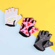 POWWFUL fitness gloves female non-slip breathable light and thin apparatus Training Iron Single Barbs Outdoor Sport Half Fingertips