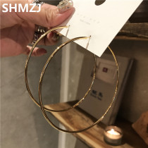 South Korean online red silver needle large ear ring female exaggerated personality temperament European and American ear nail earrings 2023 New wave