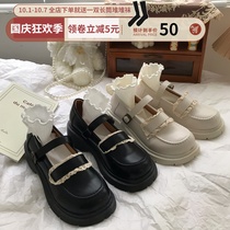 Little sun home French retro English white shoes fairy style with thick soles Mary Jane single shoes autumn