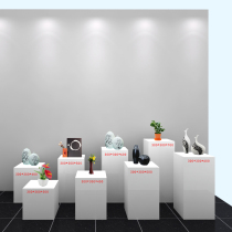 White square booth wooden paint display table window display cabinet model floor ceramic art display cabinet custom-made