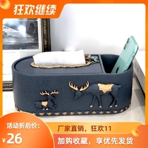 Tissue box desktop creative Nordic living room paper box coffee table light luxury wind storage multi-function remote control paper box