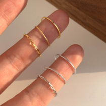 For the evening simple closed combination index finger fine ring female sterling silver simple ins small group wear temperament joint ring tide